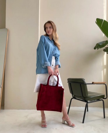 Шелковый тоут Grand (L) RUBY AMORUS! (Красный бархат) RUBY.AMORUS/L